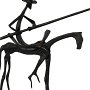 220 - Haraszty István - Don Quijote, 1964. 30x30x6cm - Vörösréz 0210